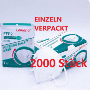 2000 Stück LEIKANG FFP2 Masken Großhandel  EINZELN VERPACKT (Preis inkl. MwSt)