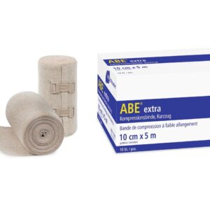 100 Stück ABE® extra Kurzzugbinde Großhandel , 8 cm x 5 m & 10 cm x 5 m & 12 x 5 m - für empfindlicher Haut.