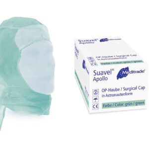 1000 Stück Suavel® Apollo OP-Haube Großhandel in Astronautenform, grün,